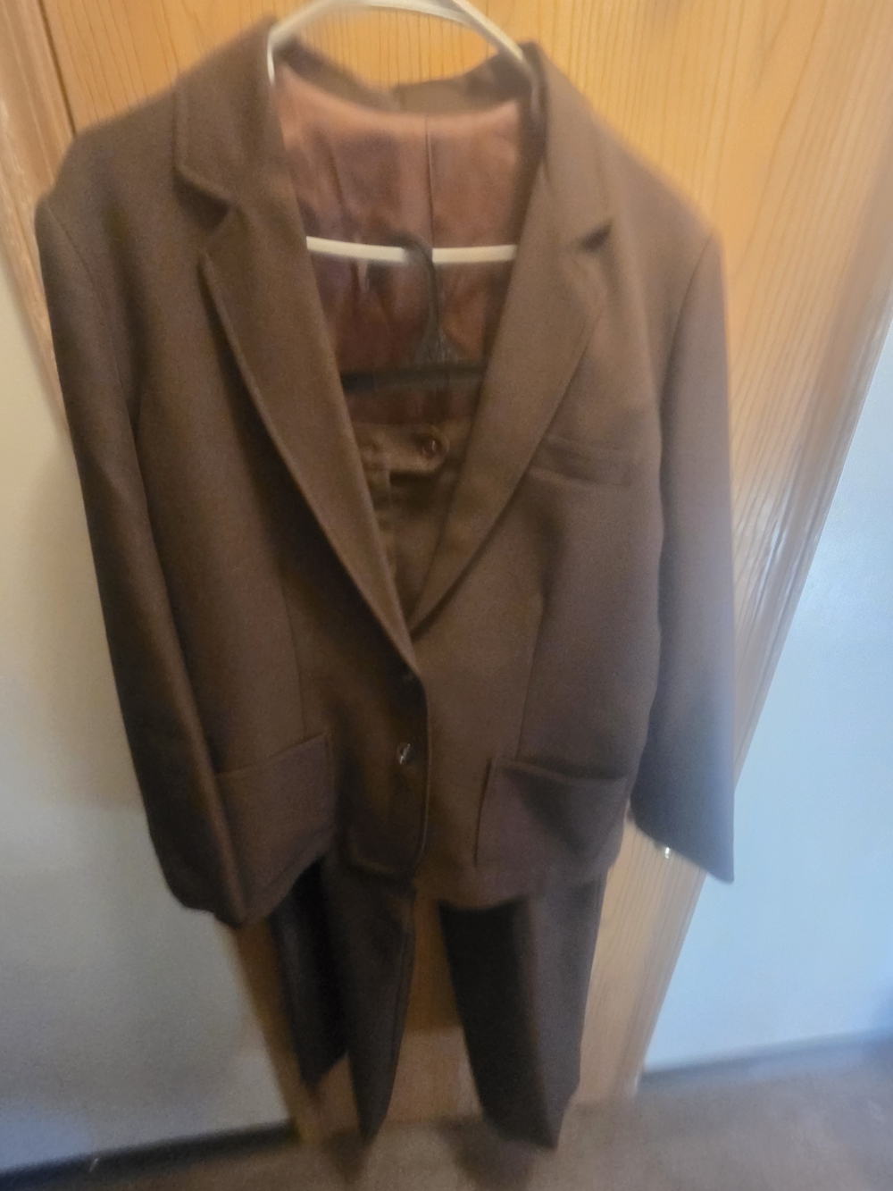 Vintage 1970s Womens  Brown Two-Piece Suit Blazer and Trousers
